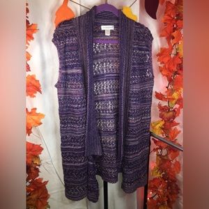 Christopher & Banks | Women’s Crocheted Sleeveless Shawl Sweater